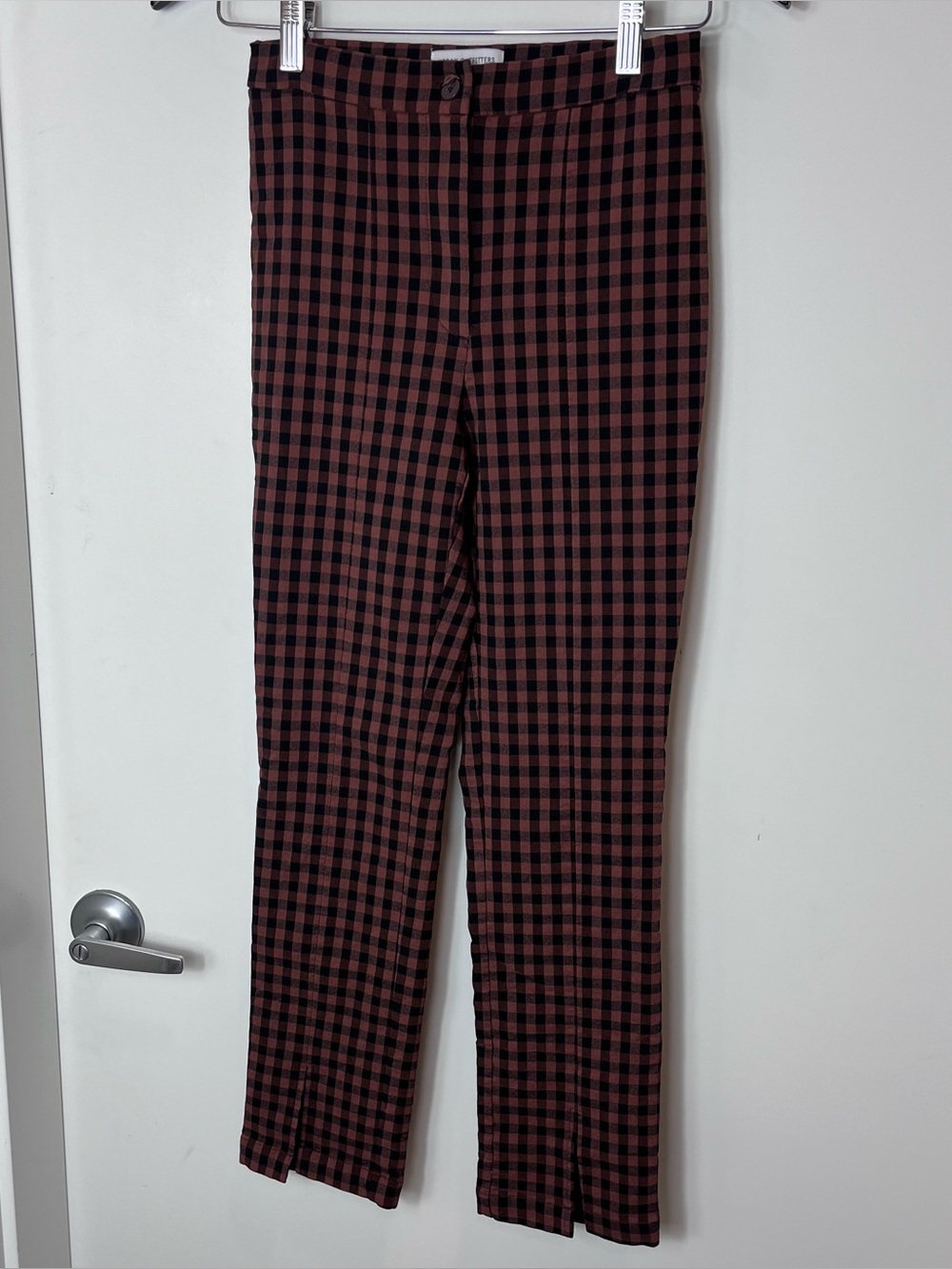 Urban Outfitters Gingham Split Hem High Rise Stretchy 90s Y2K Style Pants Size 2